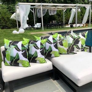 Allison Eden 24” Banana Palms Pillows w/black back